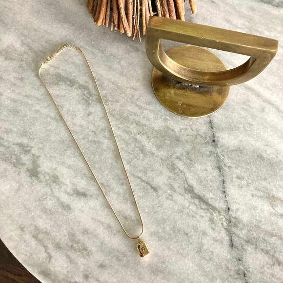 Star Constellation Rounded Edge Rectangle Stainless Steel Gold Necklace - Picture 6 of 9